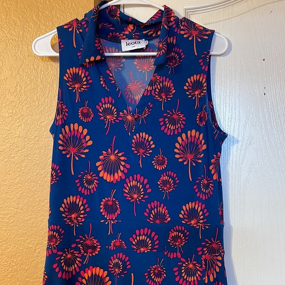 Flower Pattern Collared Dress - Picture 2 of 6